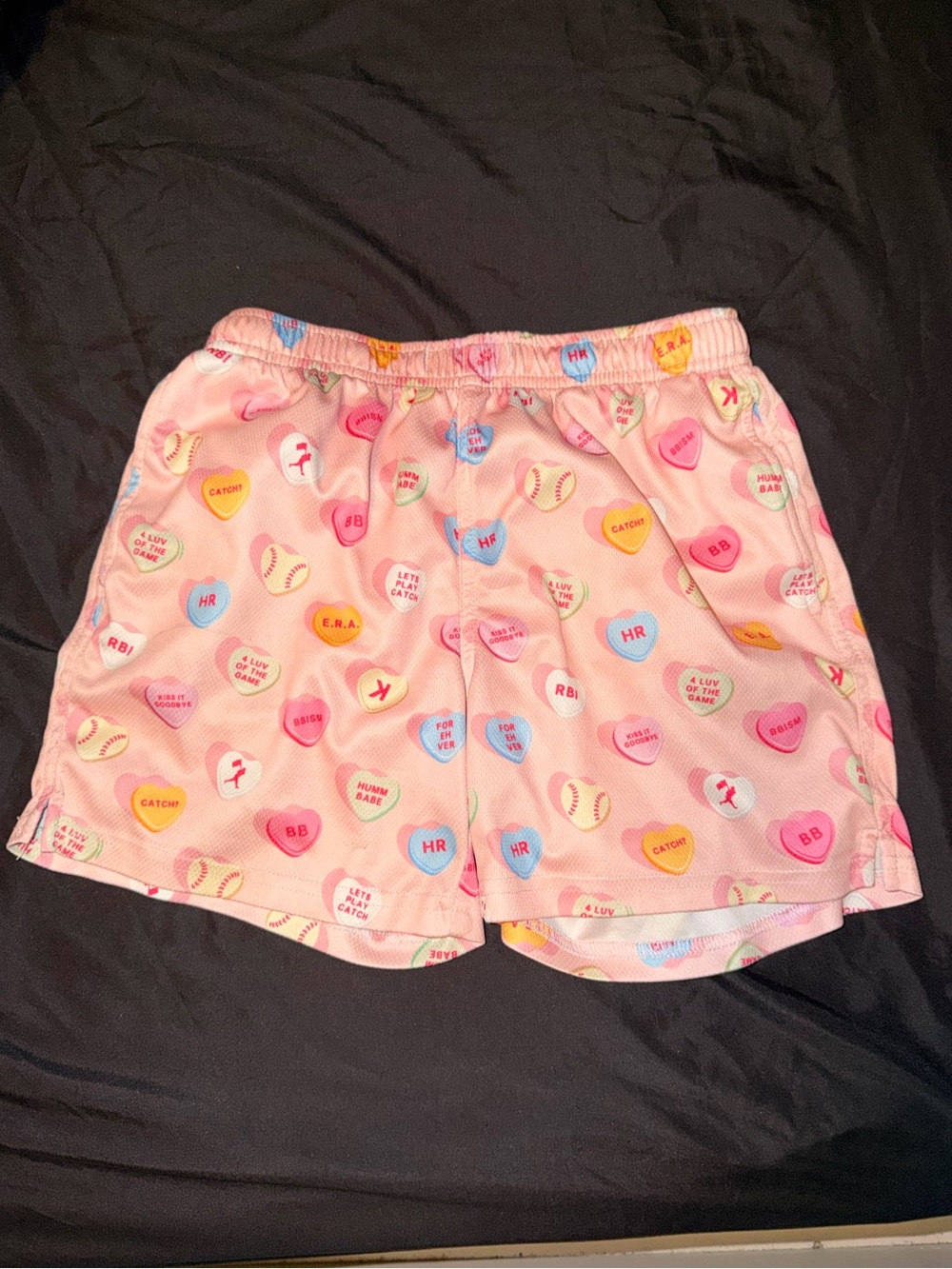 Pink Candy Heart Diamond Air Mesh Shorts (Youth)